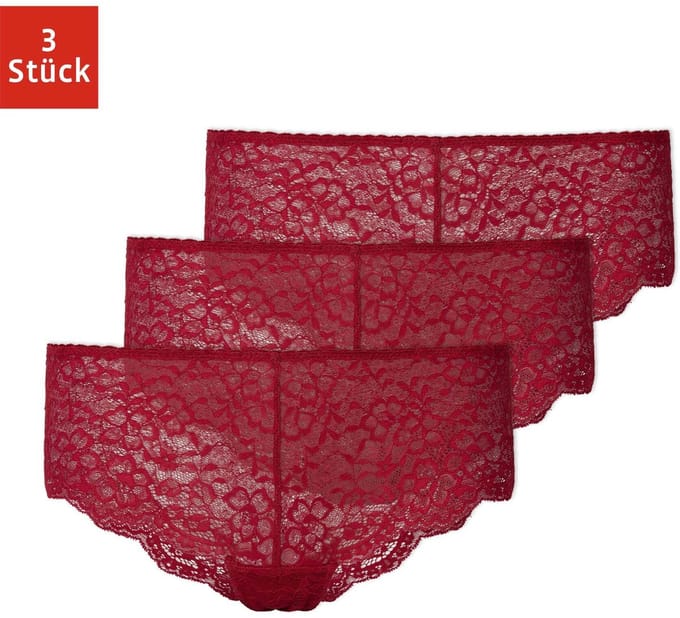 SNOCKS Dames Hipster Slip van Kant - Ondergoed Dames - Dames Ondergoed - Dames Slips - Dames Onderbroeken - 3 Stuks