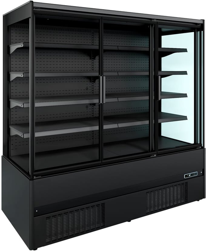 Combisteel Wandkoeling - JAMIE - Zwart - +2°C/+4°C - Geforceerd - Klapdeuren - 1935x665x1920mm