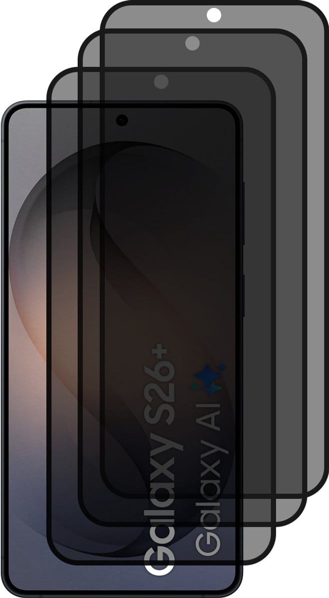 Samsung Galaxy S26 Plus Privacy Screenprotector gehard glas tempered glass - 3 stuks