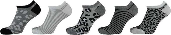 iN ControL 5pack sneakersokken met luipaardprint - maat 31/34