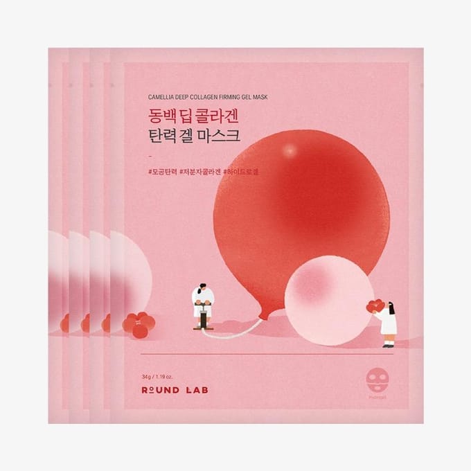 ROUND LAB Camellia Deep Collageen Verstevigend Gelmasker (4 vellen) red