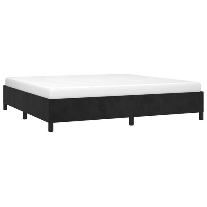 vidaXL - Bedframe - zonder - matras - 200x200 - cm - fluweel - zwart