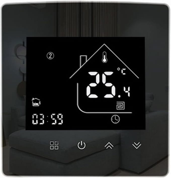 Slimme Thermostaat - Verwarming Bediening - Energie Besparen - Wekelijks Programmeerbaar - 86x86mm - Wit
