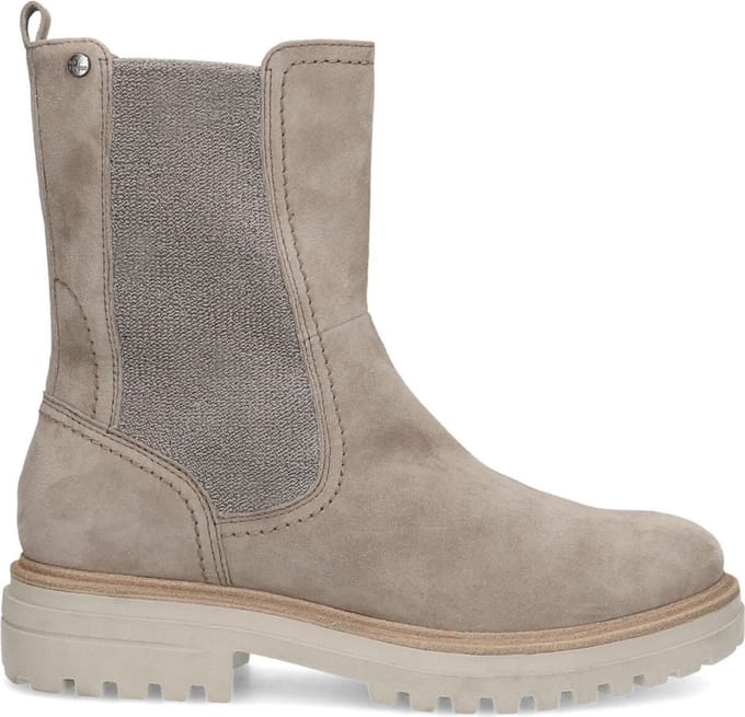 No Stress - Dames - Taupe suède chelsea boots met rits - Maat 40