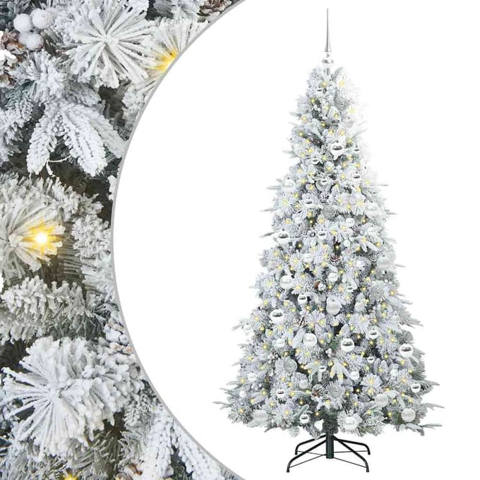 vidaXL Kunstmatige Inklapbare Kerstboom Wit 180 cm PE en PVC