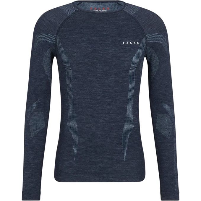 FALKE Wool-Tech Longsleeve sneldrogend wol functioneel functioneel shirt met lange mouwen heren blauw - maat M