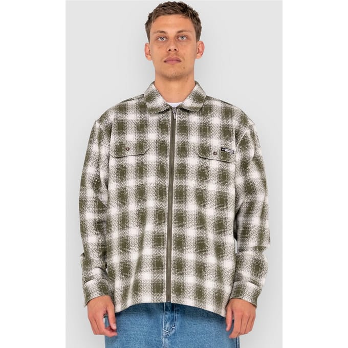 Rusty Zeal Zip Thru Over Shirt groen