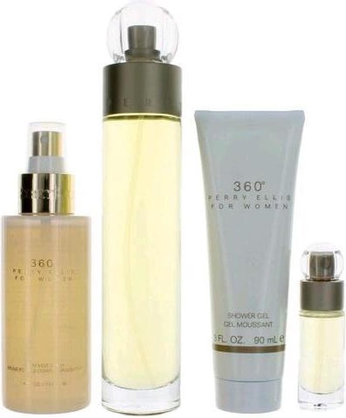 100 ml Eau De Toilette Spray + 120 ml Body Mist + 90 ml Shower Gel + .25 Mini EDT Spray