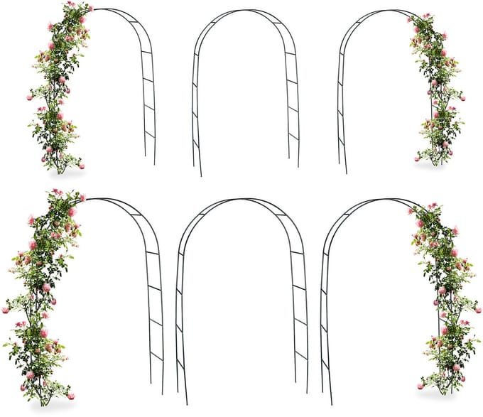 6 x rozenboog - tuinboog - obelisk - pergola - klimop - rankhulp - rozen boog