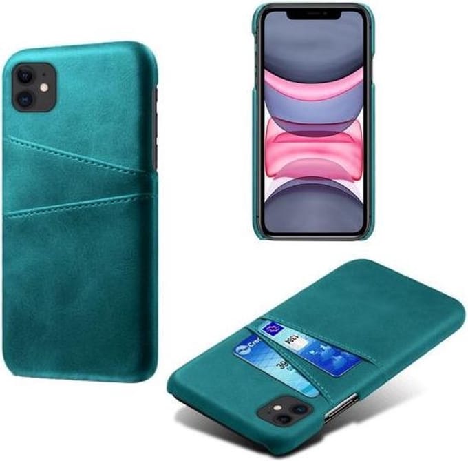 Back Cover met Opbergvakjes + PET Screenprotector voor iPhone 11 _ Groen