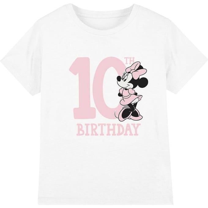 Disney Kinderen/Kinderen Minnie Mouse 10e Verjaardag T-Shirt (Wit)