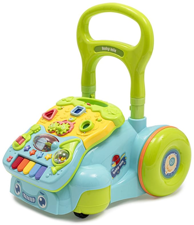 Baby Mix loopwagen met speelpaneel en piano - Looptrainer