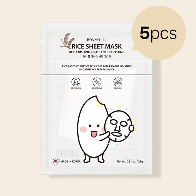 Masque Visage en Feuille BONNYHILL Riz Niacinamide Éclat (5 pcs) white