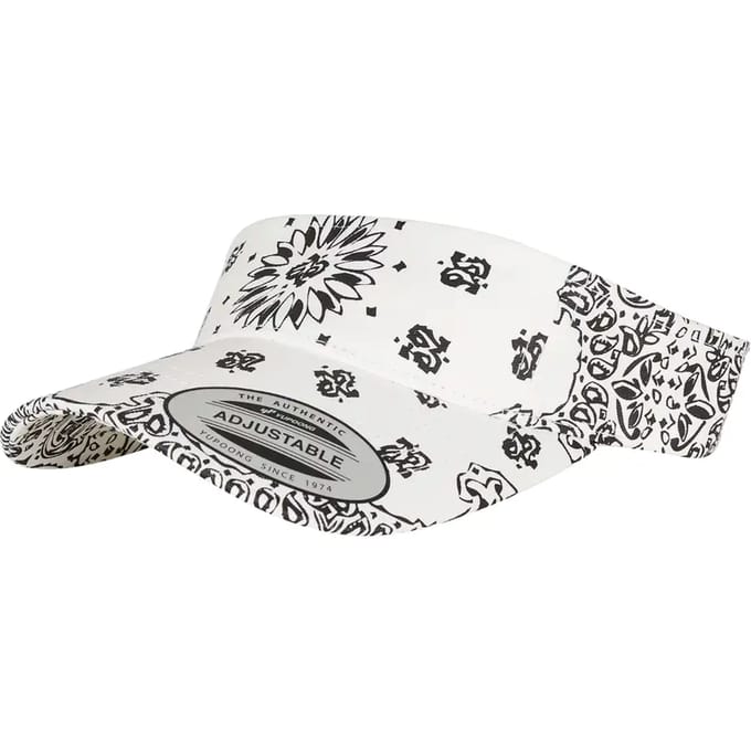 Urban Classics - Bandana Print Visor/zonneklep - Wit/Zwart