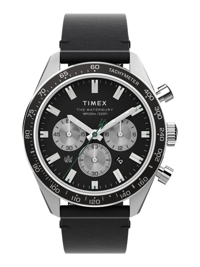 Timex Waterbury Dive TW2V42500 Horloge - Leer - Zwart - Ø 41 mm