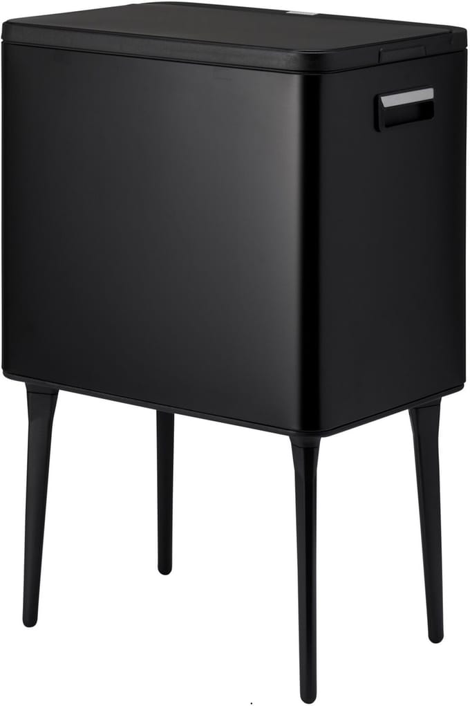 Home Styling Push Prullenbak op poten 35 liter - Zwart
