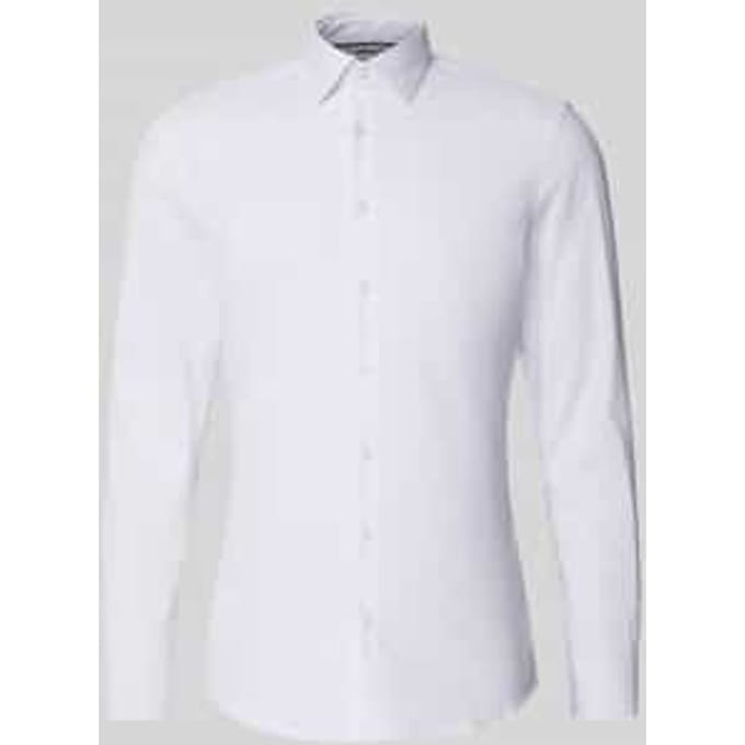 Slim fit zakelijk overhemd van twill
