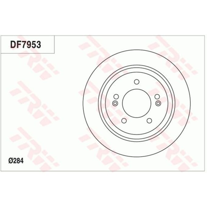 Remschijf TRW DF7953 achter, volledig, 1 Stuk