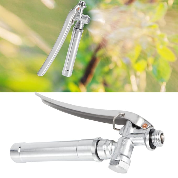 Spuitpistool Handvat RVS Landbouw Hogedruk Waterpistool met Filter Schakelaar white