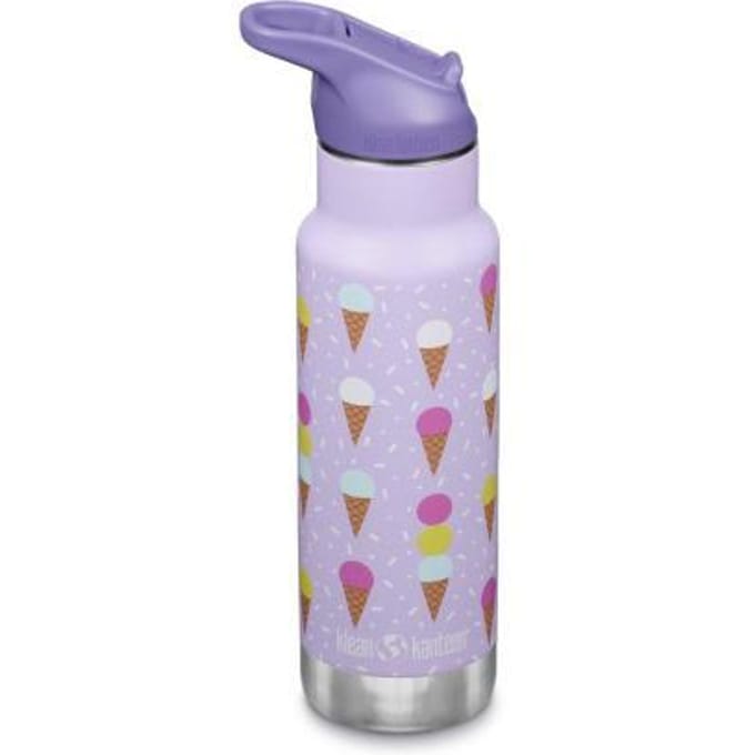 Klean Kanteen Kid Kanteen Classic Insulated 355ml - Flip Sport Cap Ice Cream Purple- drinkfles kids - met RVS rietje
