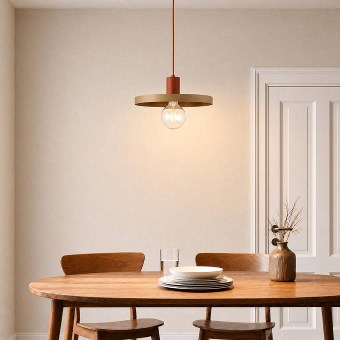 TK Lighting SILA BRICK SABIA hanglamp, loftstijl, Ø30cm, rood