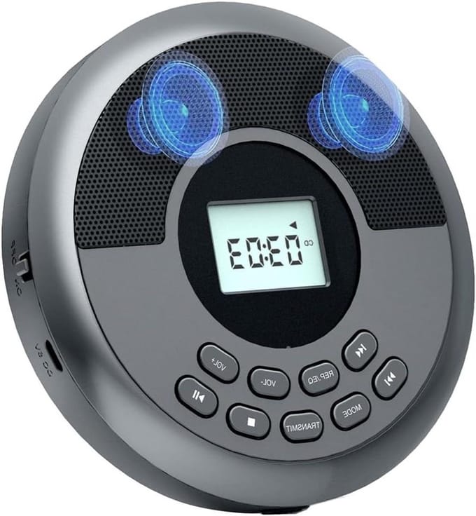 Draagbare CD Speler - Discman Bluetooth - Muziek Luisteren - Met Dubbele Speakers - 22 x 16 x 5 cm