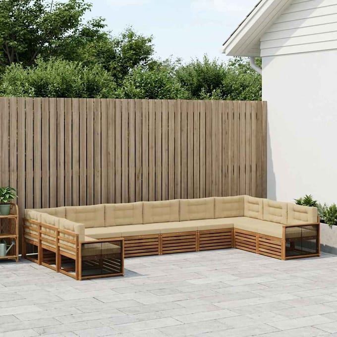 vidaXL - Sofa-Sets - 10 - st - Massief - Acacia - Hout