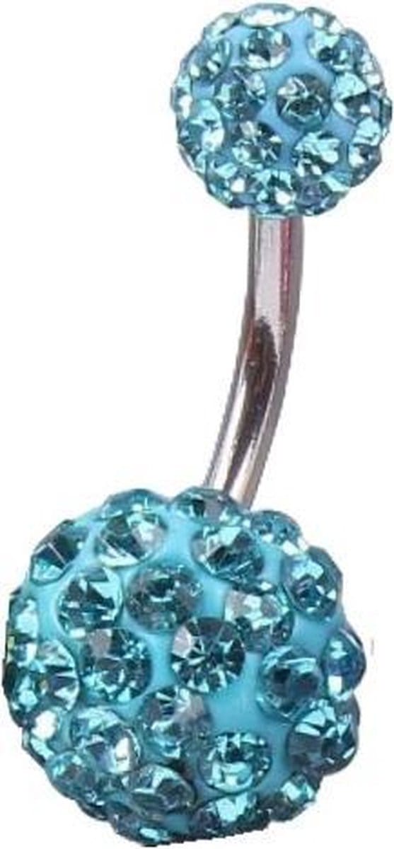Fako Bijoux® - Navelpiercing - Disco Dots Duo - Turquoise