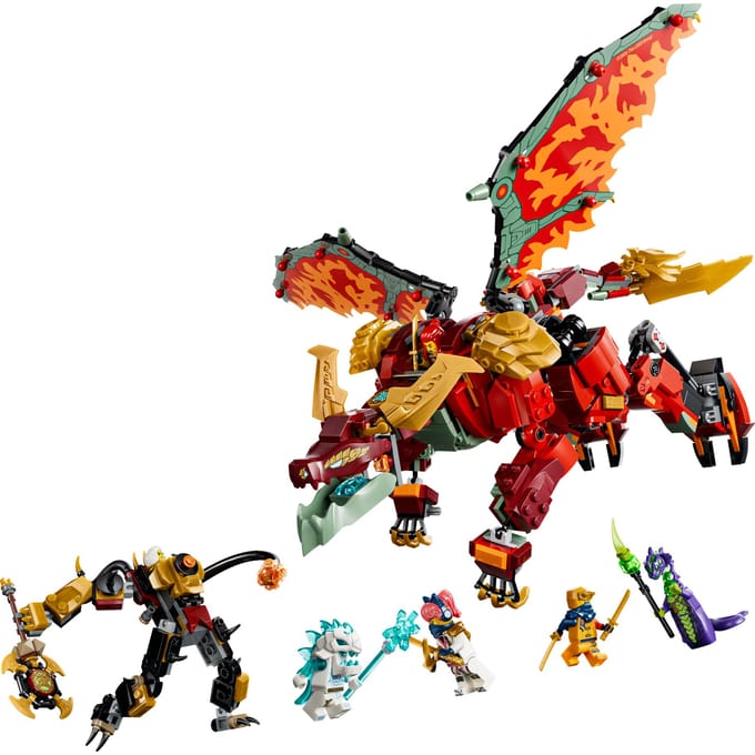 LEGO NINJAGO Wyldfyre's Transformerende Drakenmecha Draak Speelgoed voor Kinderen 71868
