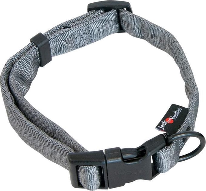 Jack and Vanilla - nylon halsband - M 24-35 cm - grijs