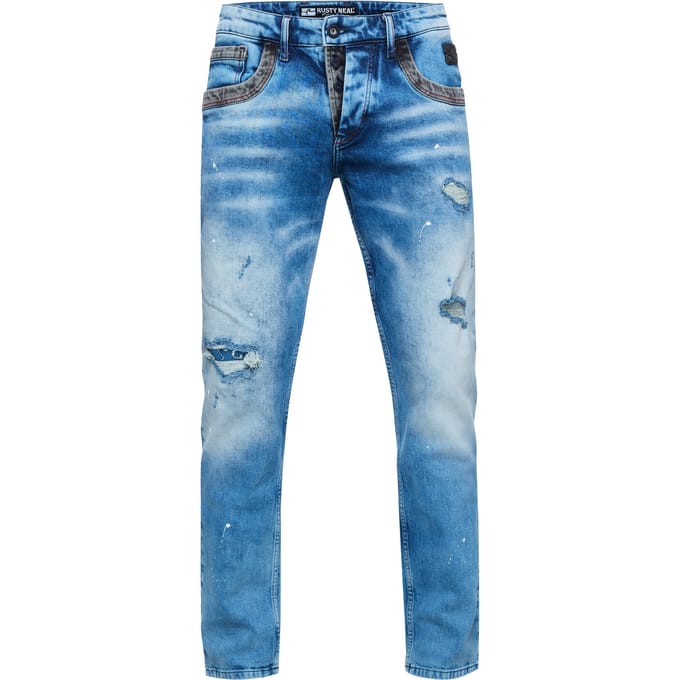Jeansbroek "YOKOTE" rechte pasvorm stone-washed
