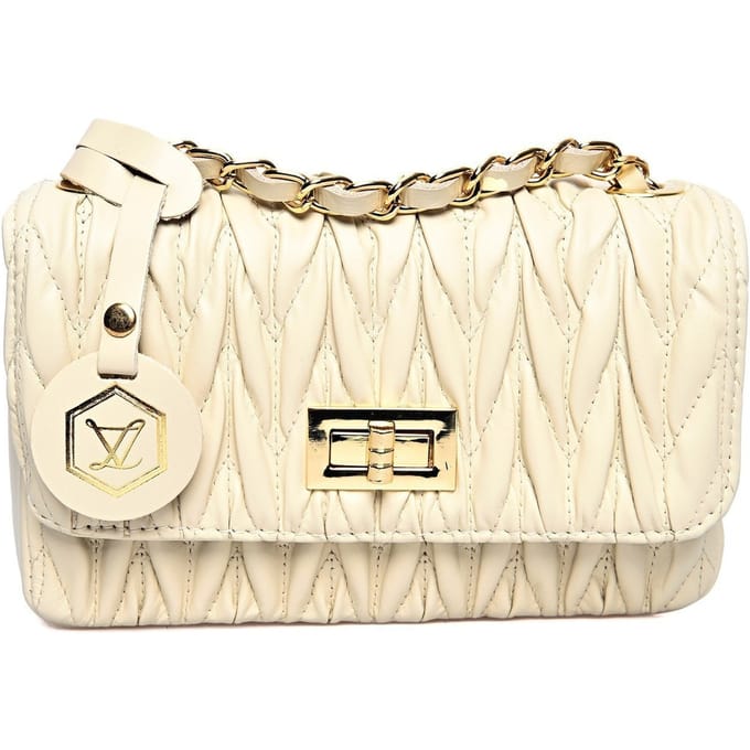 Luisa Vannini Beige Rundleer Tas