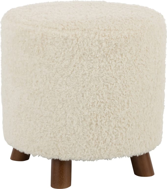 J-Line poef schaap poot - polyester - wit