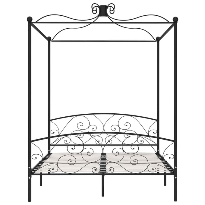 vidaXL - Hemelbedframe - metaal - zwart - 160x200 - cm