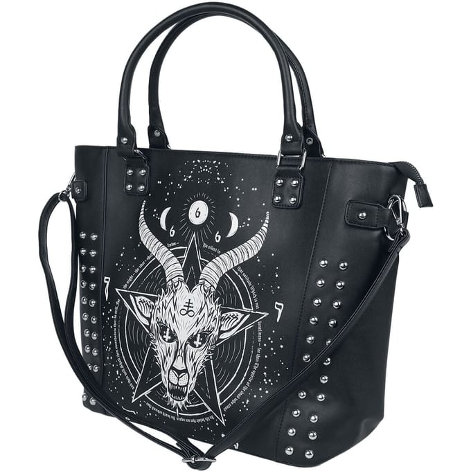 Jawbreaker - Gothic Handtas - Baphomet - voor Vrouwen - zwart-wit