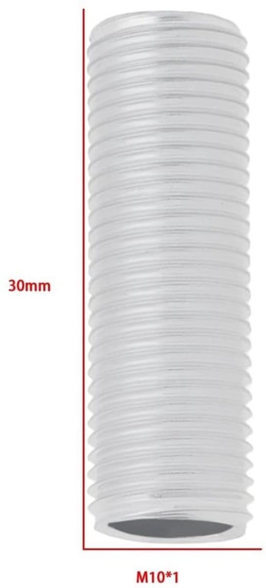 6 Stuks Schroefdraad Verlengstang met 12 Moeren M10x1 30mm