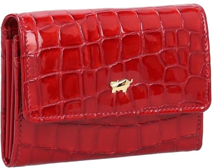 Braun Buffel Verona Portemonnee Dames & Heren - Ritsportemonnee - Leer - Rood Croco