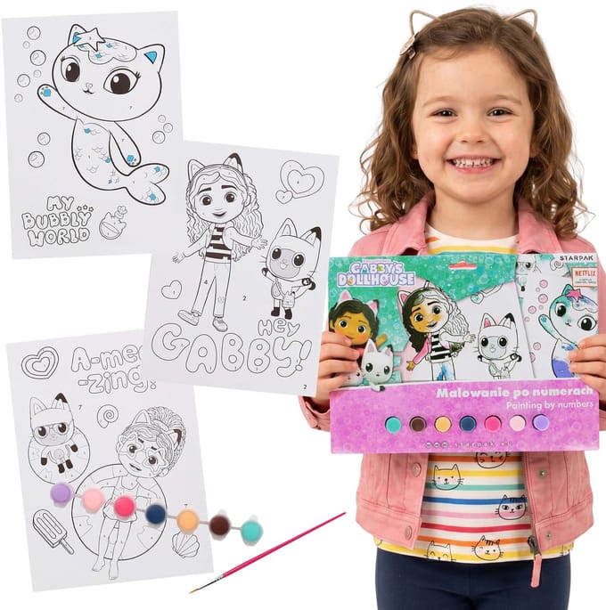 Gabby's Dollhouse Schilderen op nummer, creatieve set voor meisjes, kunstset om te schilderen