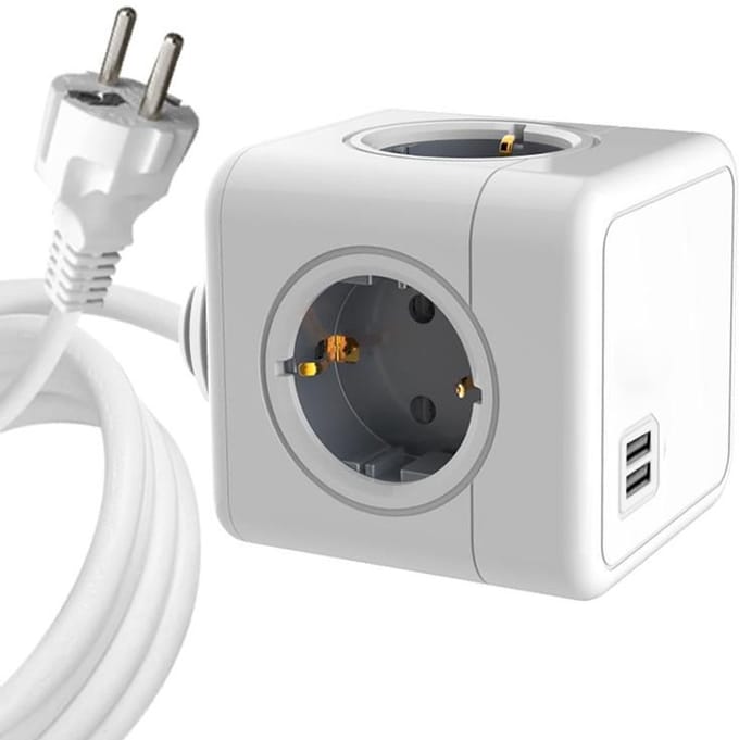 ProXtend 4-weg Schuko Power Cube 1.4M wit met USB