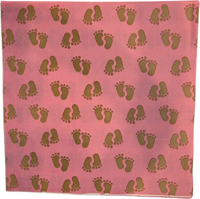 Servetten Geboorte - Meisje Roze Voetjes - 20 stuks