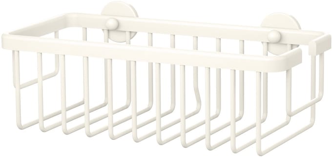 tesa doucherek Moon White mat wit diepe opbergruimte zonder boren lijmoplossing – 92x250x125mm