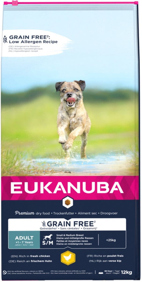 Eukanuba Adult Small Medium Grain Free Kip - Hondenvoer - 12 kg