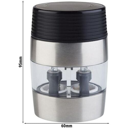 GGM Gastro (6 Stück) 2in1 Salz & Pfeffermühle - Edelstahl - Höhe: 95mm - Silber