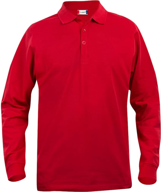 Clique Basic Polo L/S Junior 028233 - Rood - 90-100