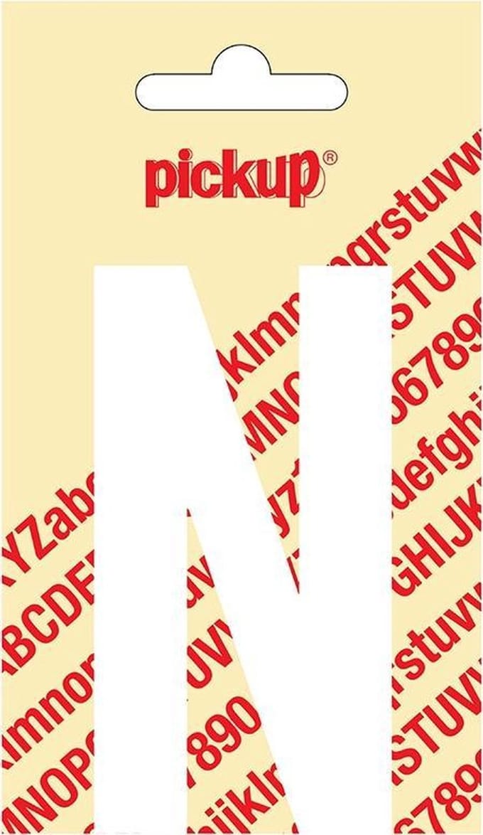 Pickup plakletter Nobel 90 mm wit N - 31012090N