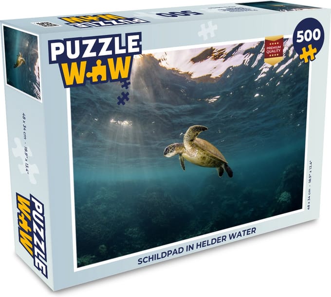 Puzzel Schildpad in helder water - Legpuzzel - Puzzel 500 stukjes