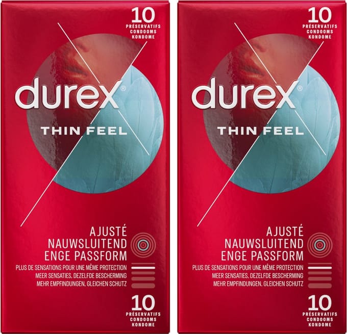 Durex Condooms Thin Feel Close Fit 10st - 2 Stuks - Voordeelverpakking