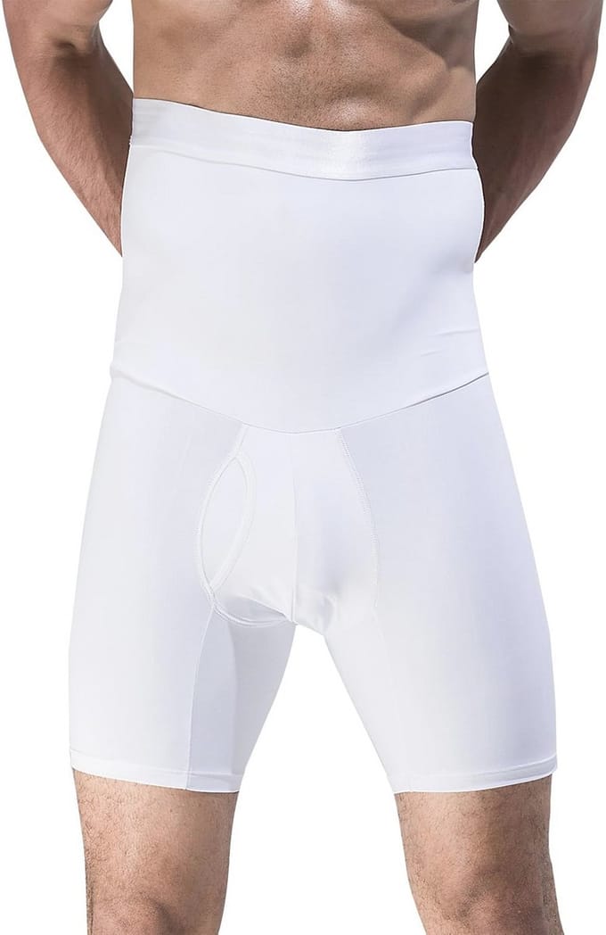 Heren Boxershorts, Ademend, Slank Silhouet, Hoge Taille, Ondergoed - Wit/Zwart - S/M/L