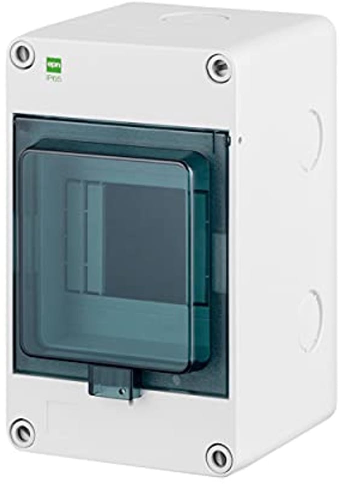 Zekeringkast - Verdeelkast - Elektrische Beveiliging - IP65 Waterdicht - 4 Modules - Lichtgrijs