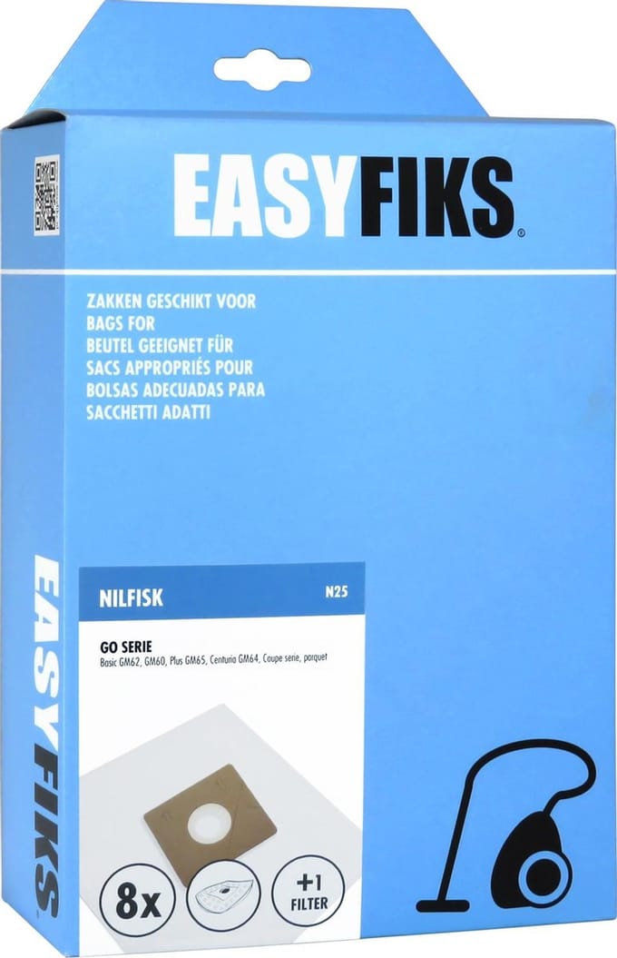 Easyfiks N25 stofzuigerzakken - Geschikt voor Nilfisk Coupe Neo - 8 stuks